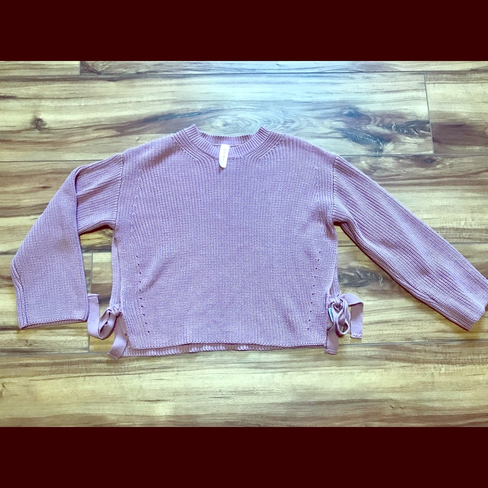 Blue Blush Cable Knit Sweater